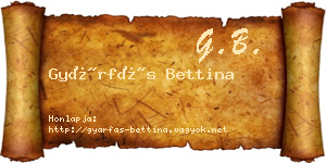 Gyárfás Bettina névjegykártya